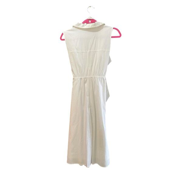 Torrid White Poplin Self-Tie Pintuck Shirt Dress Size 0 - Picture 7 of 8